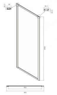 Боковая стенка Ambassador Forsa 100NX 100см хром/прозрачное